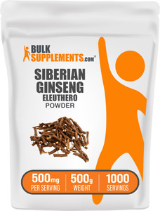 BulkSupplements.com Eleuthero Powder - Siberian Ginseng Powder, Eleutherococcus senticosus, Ginseng Herbal Supplement - Gluten Free, 500mg per Servin