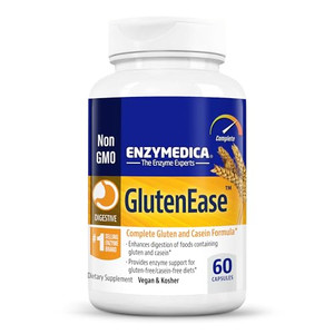Enzymedica GlutenEase, Advanced Digestive Enzymes for Women and Men, Fast-Acting Formula for Bloating Relief & Digestive Health, Helps Break Down Glu