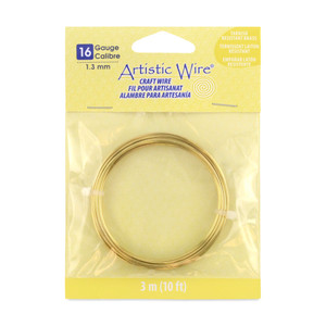 Artistic Wire, 16 Gauge Tarnish Resistant Brass Craft Wire, 10 ft