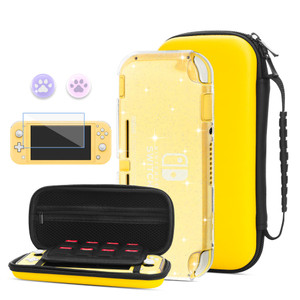 HYPERCASE Protective Case for Nintendo Switch Lite, Yellow Hard Shell Portable Travel Carrying Case Pouch for Nintendo Switch Console & Accessories,