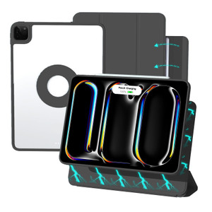 ZENLU iPad Pro 11" M4 M5 Case with Removable Magnetic Folio Cover, Premium PU Leather, Multiple Angles Stand, Pencil Slot Charging Support, Full Prot