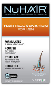 Natrol NuHair Hair Rejuvenation for Men, Tablets, 60 Count