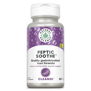 Natural Balance Peptic Soothe | Gastrointestinal Formula for Healthy Digestion Support | with Zinc Carnosine, L-Glutamine & Mastic Gum | 60 VegCaps
