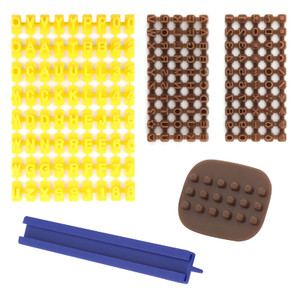 3pcs Alphabet Letter Stamps for Clay and 2pcs Combination Tools, Plastic Number and Letter Stamps for Clay, Tiny Cookie Embosser Stamp Mold for Biscu