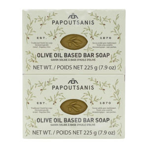 Papoutsanis Greek Olive Oil Based Soap Bar - Natural and Pure Plant-Based Castile Bar Soap - Unscented - Hypoallergenic - (New & Improved Formula inf