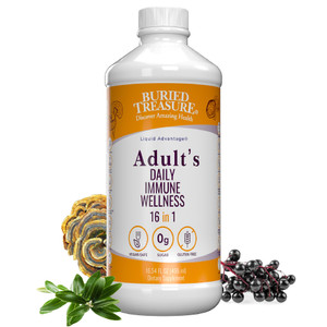 Buried Treasure Adult Daily Immune Wellness - 16 Fl oz, 16 serv, Liquid Nutrient Blend for Immune Support with Elderberry, Echinacea, Vitamins & more