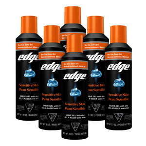 Edge Shaving Gel for Men, Sensitive Skin with Aloe, (6 Pack) - Shave Gel For Men That Moisturizes, Protects and Soothes To Help Reduce Skin Irritatio