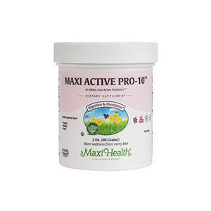 Maxi Health Active Pro-10 - Non Dairy Probiotic - Healthy Digestive Flora - 2 Ounce Powder - Kosher