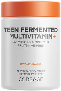 Codeage Teen Multivitamin Supplement  Daily Vitamins and Minerals for Teen Boys and Girls  Organic Whole Food Formula with Omega-3 and Vitamins A t