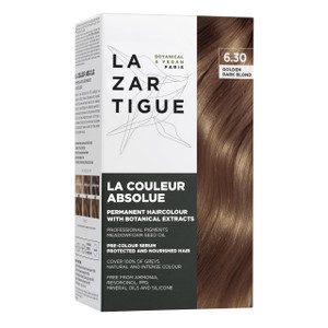 Lazartigue La Couleur Absolue, Permanent Hair Color with Botanical Extracts, Golden Dark Blond, Coloring Kit, Vegan, Cruelty-Free, Ammonia-Free
