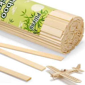 Pllieay 100 Pieces Bamboo Sticks for Craft, Wood Strips Wooden Extra Long Sticks for Crafting (15.75 Inches Length × 0.35 Inches Width)