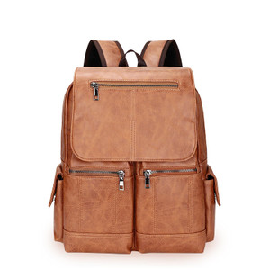 Shwekyung Laptop Large Leather Backpack for Women Man Teather Business Travel Work College Computer Backpack Brown