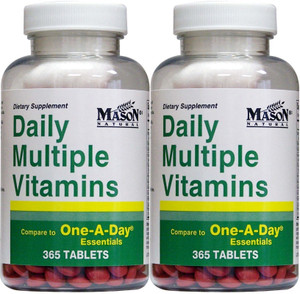 Daily Multiple Vitamins Compare to One A Day Essentials Multivitamin Multimineral Supplement 365 Tablets per Bottle Pack of 2 Total 730 Tablets