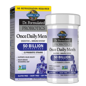 Garden of Life Probiotics for Men, Dr Formulated 50 Billion CFU 15 Probiotics for Digestive Health + Organic Prebiotic Fiber, Colon & Immune Support,