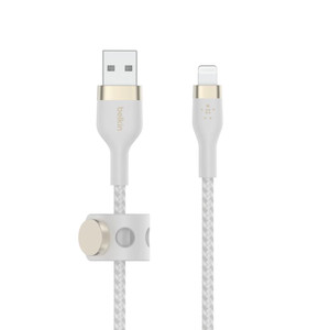 Belkin BoostCharge Pro Flex Braided USB Type A to Lightning Cable (3M/10FT), MFi Certified Charging Cable for iPhone 14, 13, 12, 11, Pro, Max, Mini,
