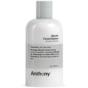 Anthony Glycolic Facial Cleanser for Men, Daily Exfoliating & Hydrating Face Wash, Shave Prep, Non-Foaming, Deep Cleansing, Gentle on Sensitive Skin,