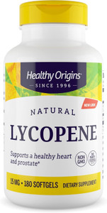 Healthy Origins Lycopene 15 mg (Natural, Non-GMO, Gluten Free, Skin Support, Prostate Support), 180 Softgels