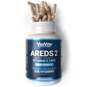 AREDS 2 Eye Vitamins - VisiVite Vitamins for Eye Health Without Vitamin E - Eye Vitamins for Seniors - Lutein and Zeaxanthin Supplements - 60 Capsule