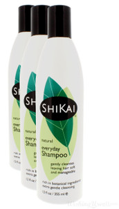 ShiKai - Natural Everyday Shampoo, Plant-Based, Non-Soap, Non-Detergent, Gently Cleanses Leaving Hair Soft and Manageable (12 Ounces, Pack of 3)