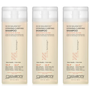 GIOVANNI ECO CHIC 50:50 Balanced Hydrating Clarifying Shampoo - Leaves Hair pH Balanced for Over-Processed Hair, Provides Moisture & Protection, Salo