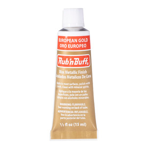 AMACO Rub n Buff Wax Metallic Finish - Rub n Buff European Gold 15ml Tube - Versatile Gilding Wax for Finishing Furniture Antiquing and Restoration -