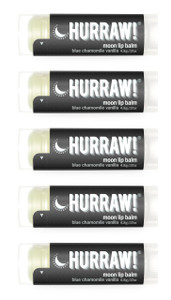 Hurraw! Moon Night Treatment (Blue Chamomile, Vanilla) Lip Balm, 5 Pack: Organic, Certified Vegan, Cruelty and Gluten Free. Non-GMO, 100% Natural Ing