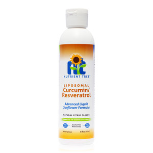 Nutrient Tree Liposomal Curcumin (Tumeric) and Resveratrol, Two Powerful antioxidants, Alcohol Free, No Soy or Gluten, Non-GMO Sunflower Oil