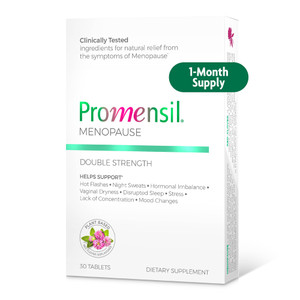 Promensil Menopause Double Strength - Menopause Supplements for Women, Estrogen Vitamins, Red Clover Isoflavones, Helps Support Hot Flashes, Night Sw