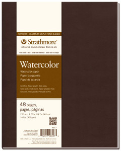 Strathmore 483-7 Softcover Watercolor Art Journal, 7.75" x 9.75", White, 24 Sheets