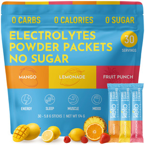Keto Vitals Original Electrolytes Powder Packets | Keto Friendly Electrolyte Hydration Packs | Sugar Free Electrolytes | Energy Drink Mix | Zero Calo