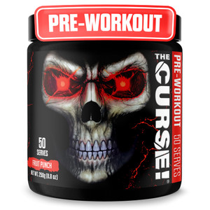 JNX SPORTS The Curse! Pre Workout Powder for Men & Women, Caffeine, Beta-Alanine, Creatine, L-Citrulline, 50 Servings, Fruit Punch Flavor  Boost Ene