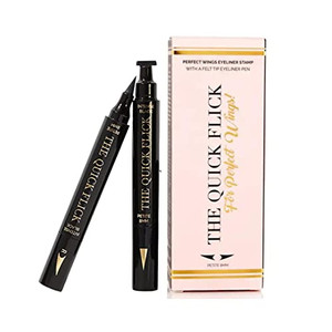 The Quick Flick Winged Eyeliner Stamp  Waterproof & Smudge Proof Vegan Cat Eye Stamp Eyeliner  3mm Thick Winged Stamp & 8mm Petite Felt-Tip Liquid