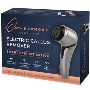 Electric Foot Callus Remover with Vacuum - Own Harmony Professional Pedicure Tools Kit for Powerful Pedi Feet Care Vac, Electronic Foot File CR2100,