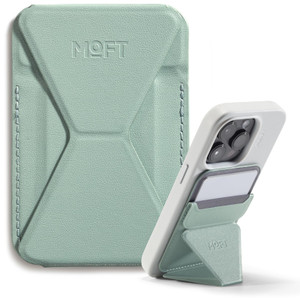MOFT Magnetic Wallet Stand Compatible with iPhone 17/16/15/14/13/12 Series, Angle Adjustment & Magsafe Compatible MOVAS Phone Stand,Seafoam