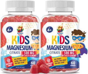 Sugar-Free Magnesium Gummies for Kids & Teens - 500mg Calm Magnesium Citrate Gummies - Kids Magnesium Gummy - Chewable Magnesium Gummy Supplement for