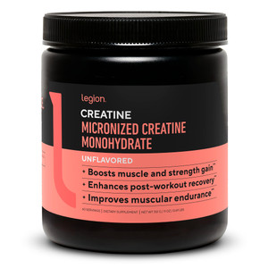 LEGION Micronized Creatine Monohydrate Supplement - Clean Creatine Powder for Muscle Gain & Post Workout Recovery - Micronized Creatine Supplement fo