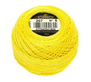 DMC 116 8-307 Pearl Cotton Thread Balls, Lemon, Size 8
