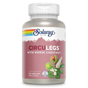 SOLARAY CircuLegs with Horse Chestnut Extract, Gotu Kola, Butcher's Broom, and More, Circulation and Vein Support for Healthy Legs, 60-Day Guarantee,