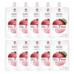 JELLY B Drinkable Konjac Jelly (10 Packs of 150ml) - 0 Gram Sugar, Only 6 kcal Each Packets (Apple)