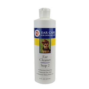 Miracle Care Ear Cleaner for Dogs and Cats, 16 Ounce, Reduces Ear Odor and Waxy Build Up, Gentle and Non Staining