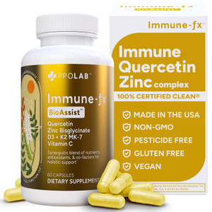 Immune-fx Advanced One-A-Day Zinc Ionophore Immune Support Supplement, Chelated Zinc, Quercetin, Antioxidant Vitamin C, D3, K2 MK7, DNA, Heart, Sinus
