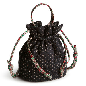 Vera Bradley Women's Premium Cotton Tilden Drawstring Crossbody, Holly Days, One Size
