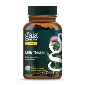 Gaia Herbs Milk Thistle - Liver Supplement & Cleanse Support for Helping to Maintain Healthy Liver Function* - 60 Vegan Capsules (20 Servings)