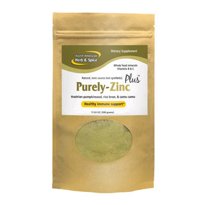 NORTH AMERICAN HERB & SPICE Purely-Zinc Plus - 17.63 oz - Whole Food Zinc Supplement - Healthy Immune Support - Austrian Pumpkin Seed, Rice Bran & Ca