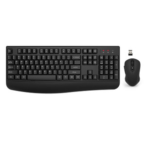 Wireless Keyboard and Mouse Combo, EDJO 2.4G Full-Sized Ergonomic Computer Keyboard with Wrist Rest and 3 Level DPI Adjustable Wireless Mouse for Win