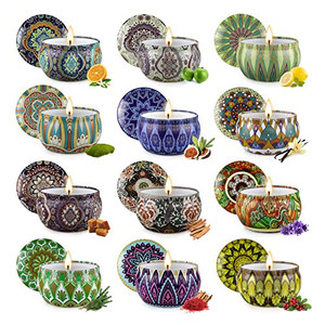 Scented Candles Gift Set,12 Pack Candles for Home Scented, 300 Hour Long-Lasting Soy Wax Aromatherapy Candle Set, Spring Home Refresh & Housewarming