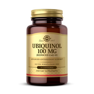 Solgar Ubiquinol 100 mg, 50 Softgels - Advanced Antioxidant Support - Reduced Coenzyme Q10 (CoQ-10) - Gluten Free, Dairy Free - 50 Servings