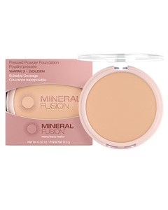 Mineral Fusion Pressed Powder Foundation - Matte Finish Face Powder for Med/Tan Skin with Yellow Undertones - Age Defying Natural Makeup - Talc Free,