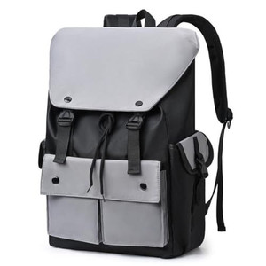 CHAO RAN Laptop Backpack for Men Women, Large Waterproof Travel Backpack Fit 16'' Laptop, Casual Zipper-free Rucksack for Commute College-Lightweight