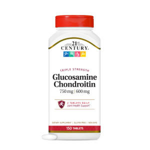 21st Century Glucosamine Chondroitin 750/600mg - Triple Strength, Tablets, 150 Count